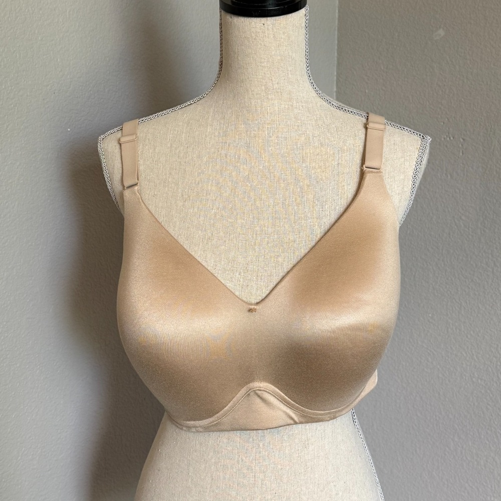 Cacique Lane Bryant Beige Wireless Bra Lightly Lined Comfort  No Wire 44D